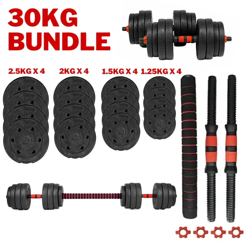 30kg Dumbbells Barbell Set with Connecting Rod — alternate product view 3