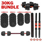 30kg Dumbbells Barbell Set with Connecting Rod — alternate product view 3
