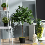 Pair Of 90cm/3FT Artificial Bay Laurel Topiary Trees w/Pot Fake Plant — alternate product view 2