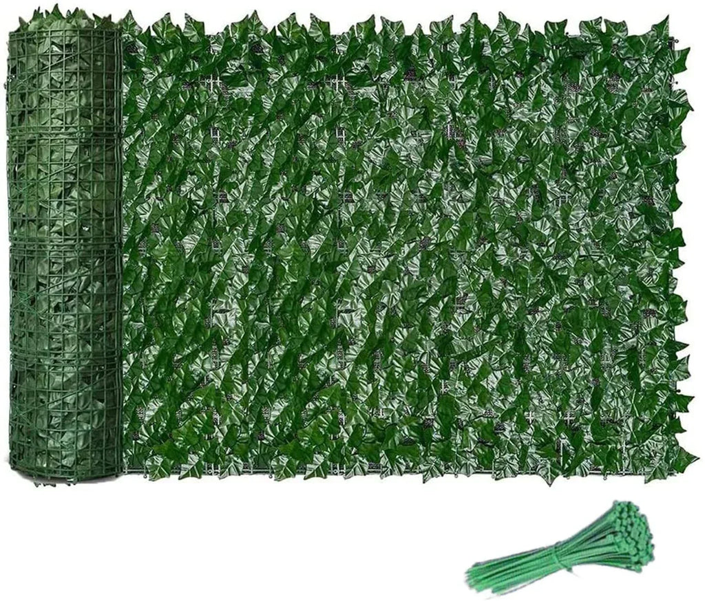 Artificial Hedge Fake Ivy Leaf Garden Fence Privacy Screening Roll Wall Panel 18x2m — alternate product view 8
