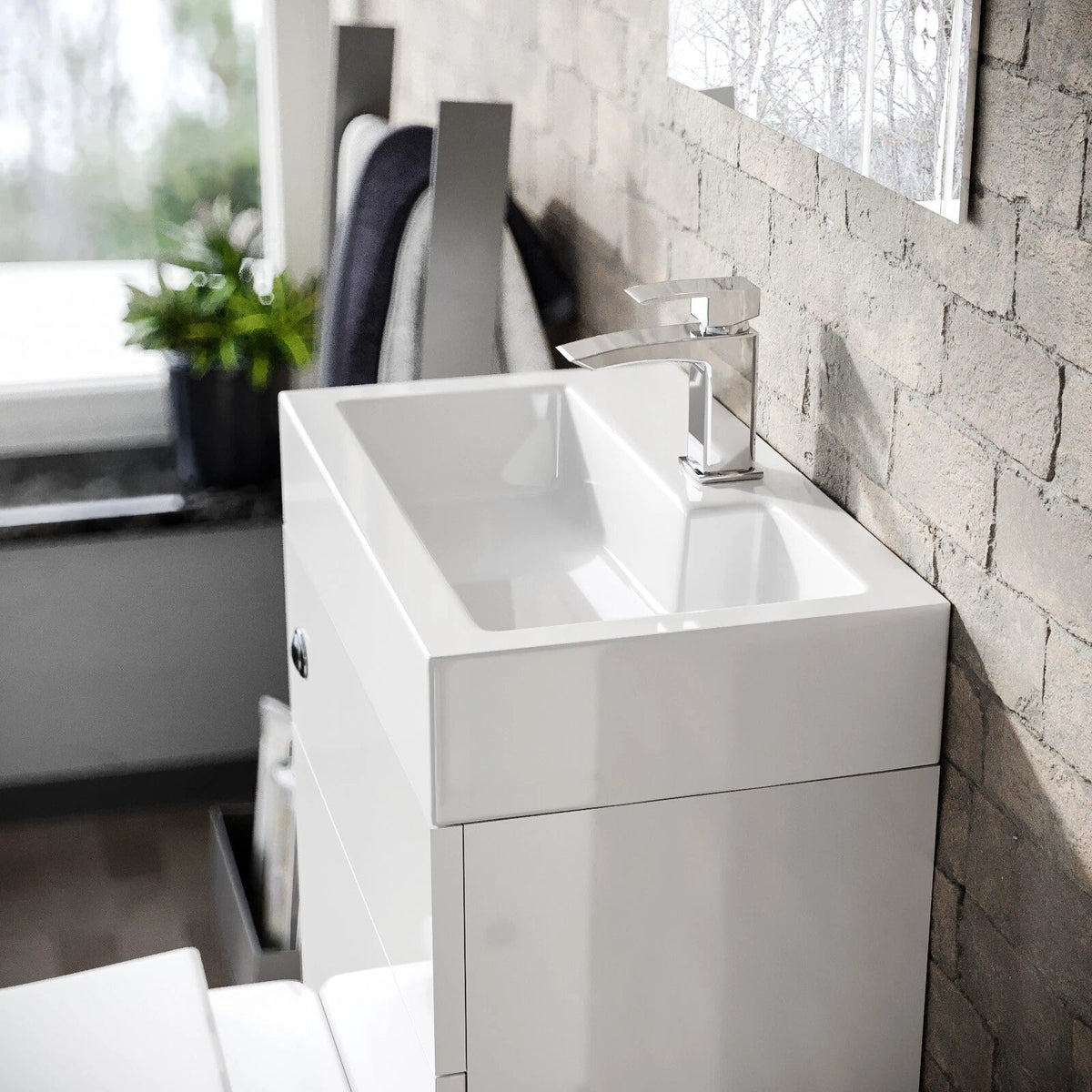 Debra 2 in 1 Compact Basin and BTW Rimless Toilet Combo Space Save Cloakroom — alternate product view 4