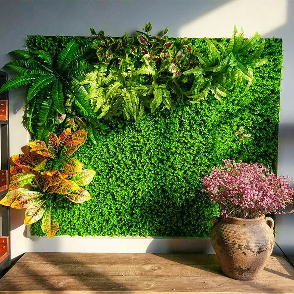 6X Artificial Plant Fence Greenery Wall Hedge Grass Mat Foliage Screen Panels UK — alternate product view 3