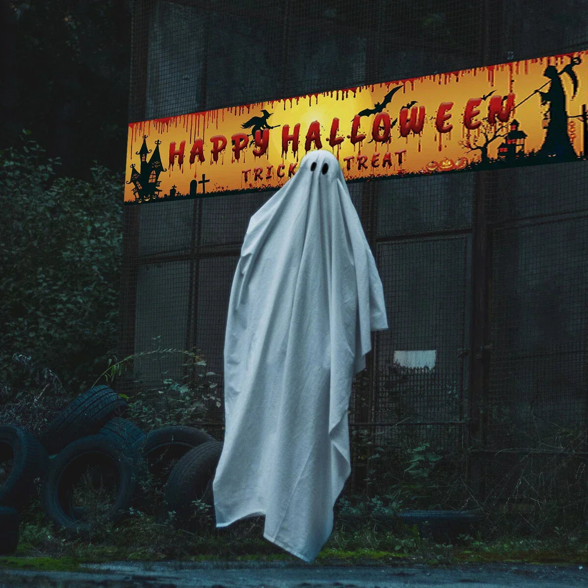 Happy Halloween Hanging Banner Flag Party Celebrate Foldable Home Outdoor Decor — alternate product view 8
