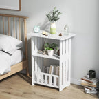 White Small Bedside Table Nightstand Tea Coffee Table Nightstand Storage Shelf — main product view