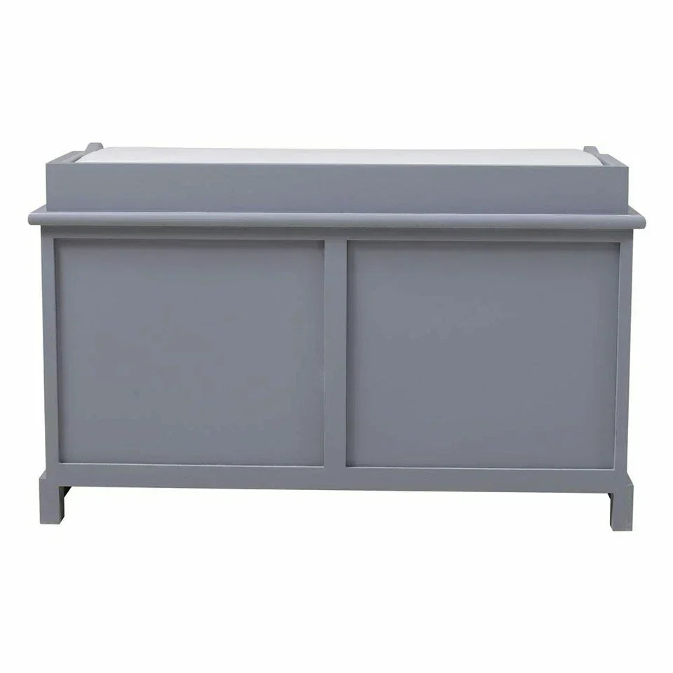 Large Shoe Storage Bench with Seat Cushion And 2 Rattan Basket Organiser Hallway — alternate product view 6