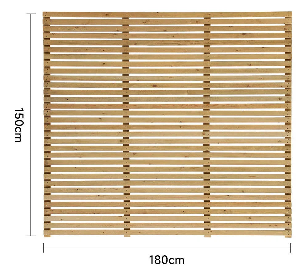 6ft Contemporary Slatted Rough Sawn Treated Fence Panel — 5x6ft ( 150x180cm ) — product view
