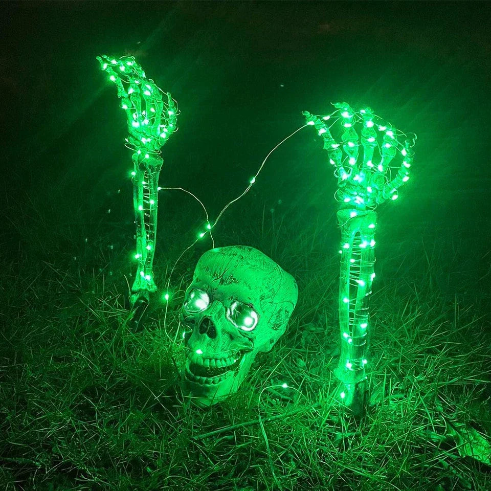 Large Ground Breaking Skeleton with Light Up Eyes Halloween Decoration Prop — alternate product view 4