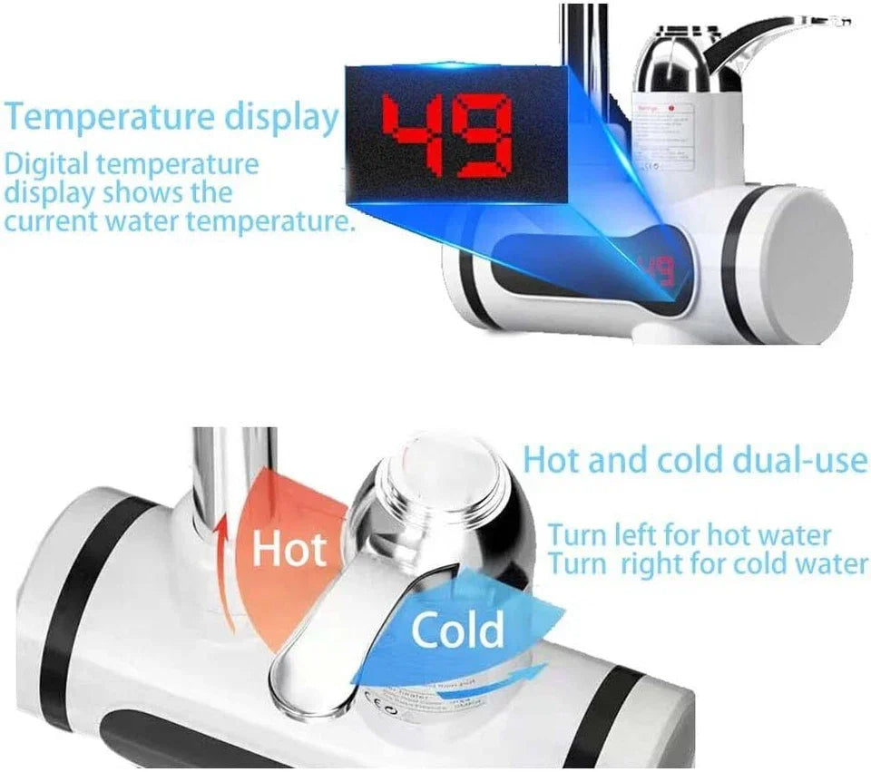 360° Kitchen Electric Heater Instant LED Faucet Home Hot Water Tap Fast Heat New — alternate product view 8