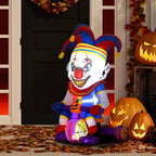 4ft Blow Up Halloween Inflatable Clown on Bicycle with 3 Built-in LED Lights — alternate product view 3