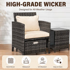 5 Piece Rattan Garden Furniture Patio Sofa Chairs Table Outdoor Conservatory Set — alternate product view 7