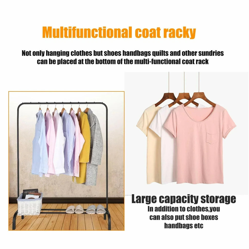 Heavy Duty Metal Clothes Rail Rack Garment Hanging Display Stand Storage Shelf — alternate product view 9