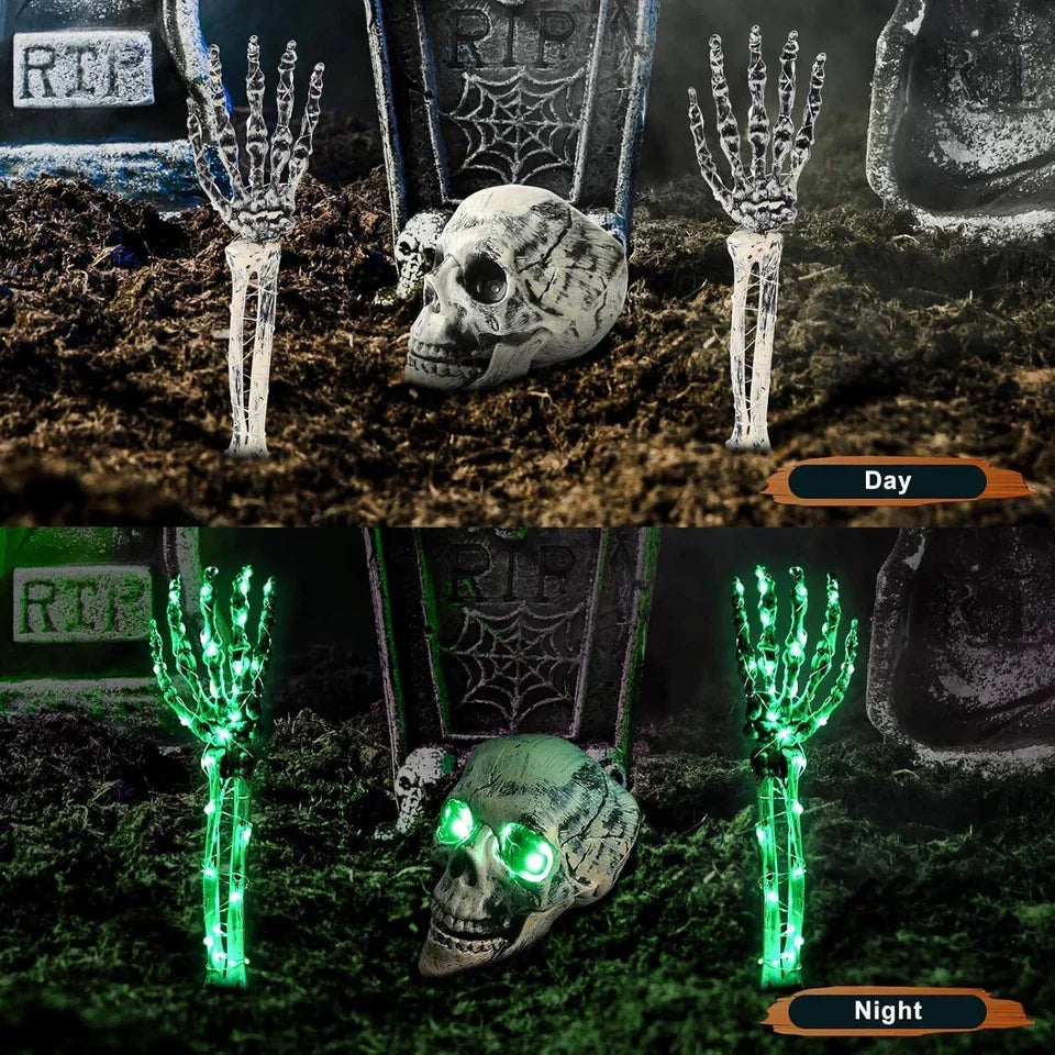 Large Ground Breaking Skeleton with Light Up Eyes Halloween Decoration Prop — alternate product view 6