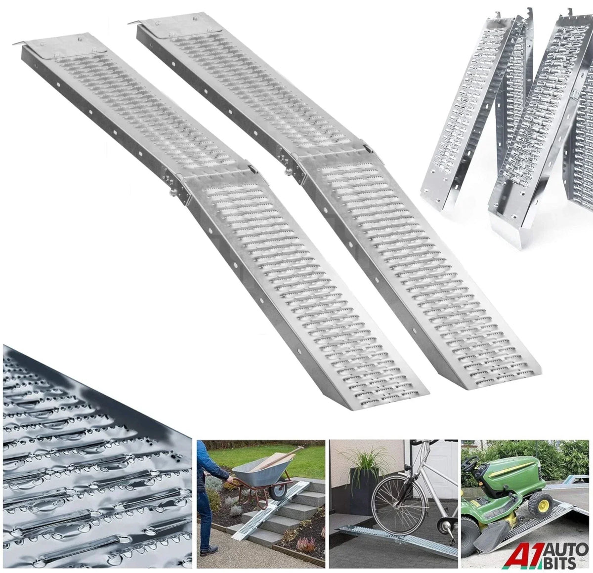 2x Large 180cm foldable loading ramp up to 400 kg load Capacity — alternate product view 2