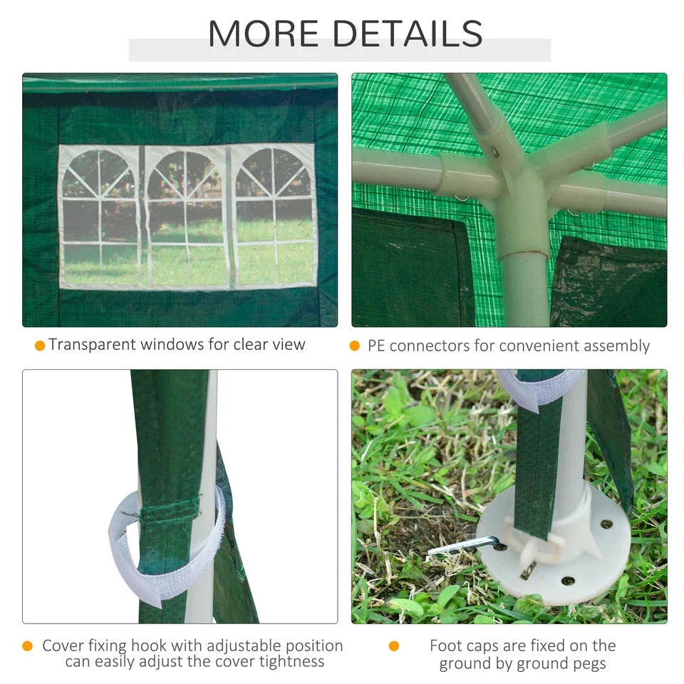 9m x 3m Outdoor Garden Gazebo Wedding Party Tent Canopy Marquee Green — alternate product view 5