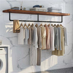 6ft Heavy Duty Clothes Rail Pipe Garment Rack Wall Mounted Hanging Clothing Pole — alternate product view 4