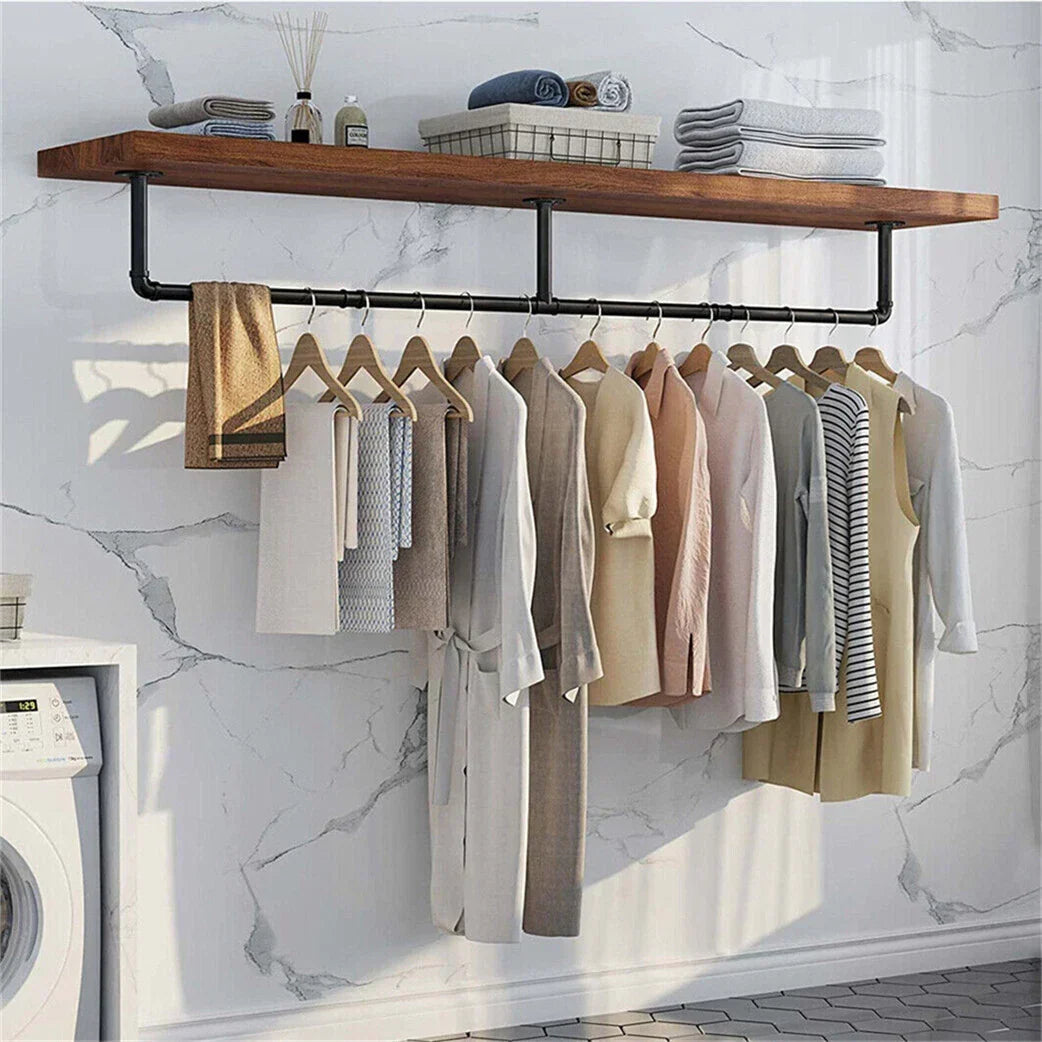 6ft Heavy Duty Clothes Rail Pipe Garment Rack Wall Mounted Hanging Clothing Pole — alternate product view 4