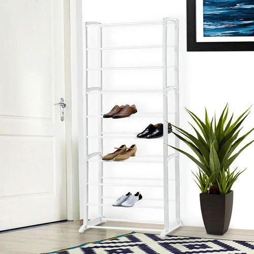 10 Tier Shoe Rack Stand Footwear Organiser Storage Metal Shelf 30 Pairs Unit — alternate product view 2