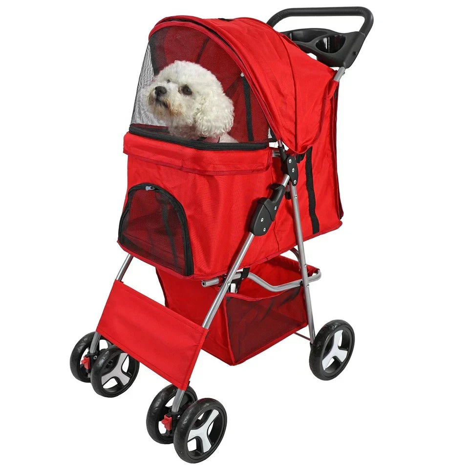 Pet Stroller Dog Cat Puppy Pram Pushchair Travel Cart Jogging Buggy Carrier — alternate product view 5