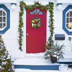 16FT Christmas Garland with LED Lights Pre Lit Stairs Home Fireplace Bushy Pine — alternate product view 4