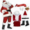 Deluxe Santa Suit Costume Plush Father Christmas Xmas Fancy Dress Mens S-5XL — on a clean white background