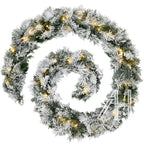 9Ft Christmas LED Pre Lit Garland Snow Flocked Artificial Wreath Xmas Decora — alternate product view 6