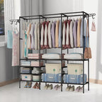 Clothes Rail Rack Garment Hanging Stand Shoe Storage Shelf Open Wardrobe — alternate product view 5