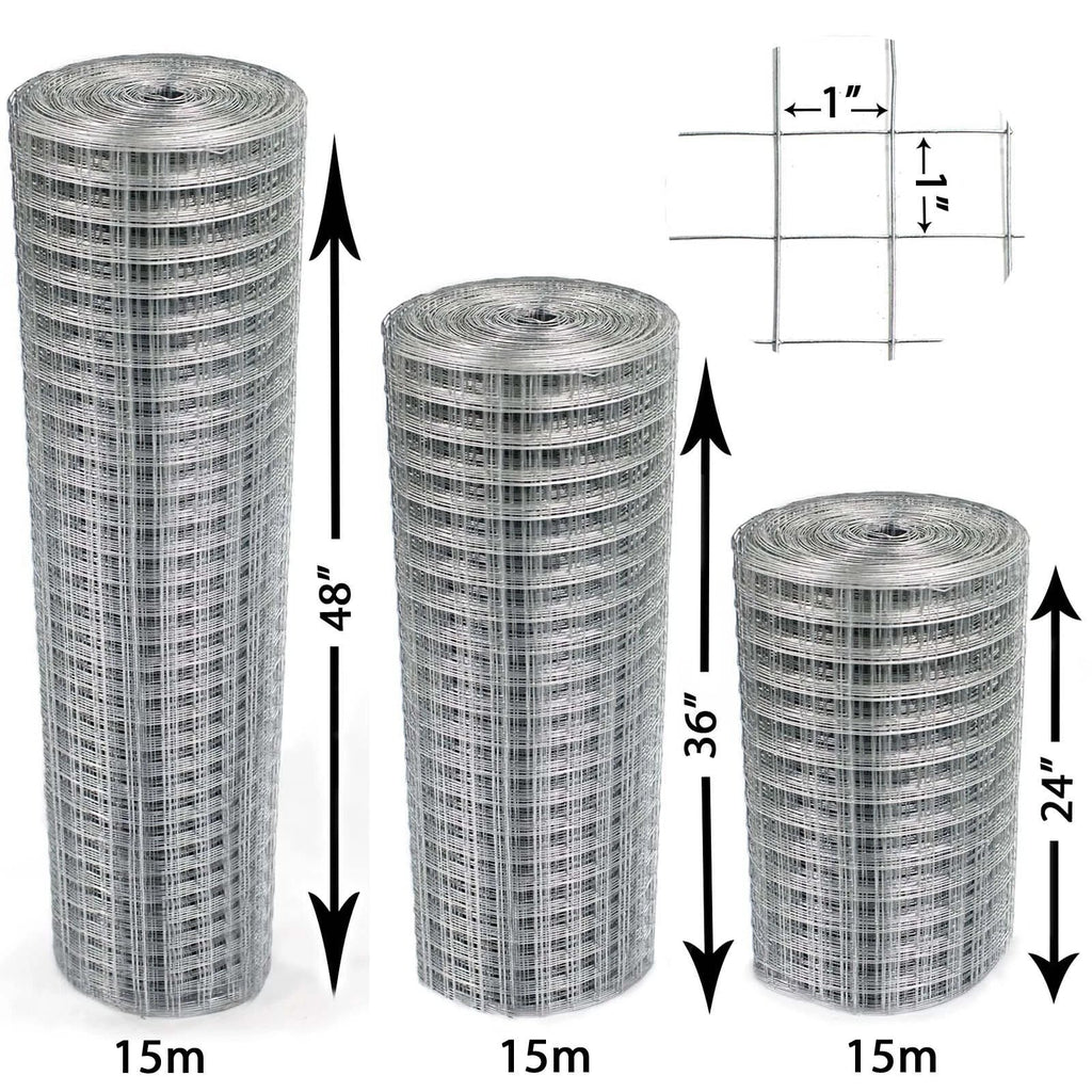 Galvanised Welded Wire Mesh 1"x1" Fence Aviary Rabbit Hutch Chicken Run Coop Pet — alternate product view 3