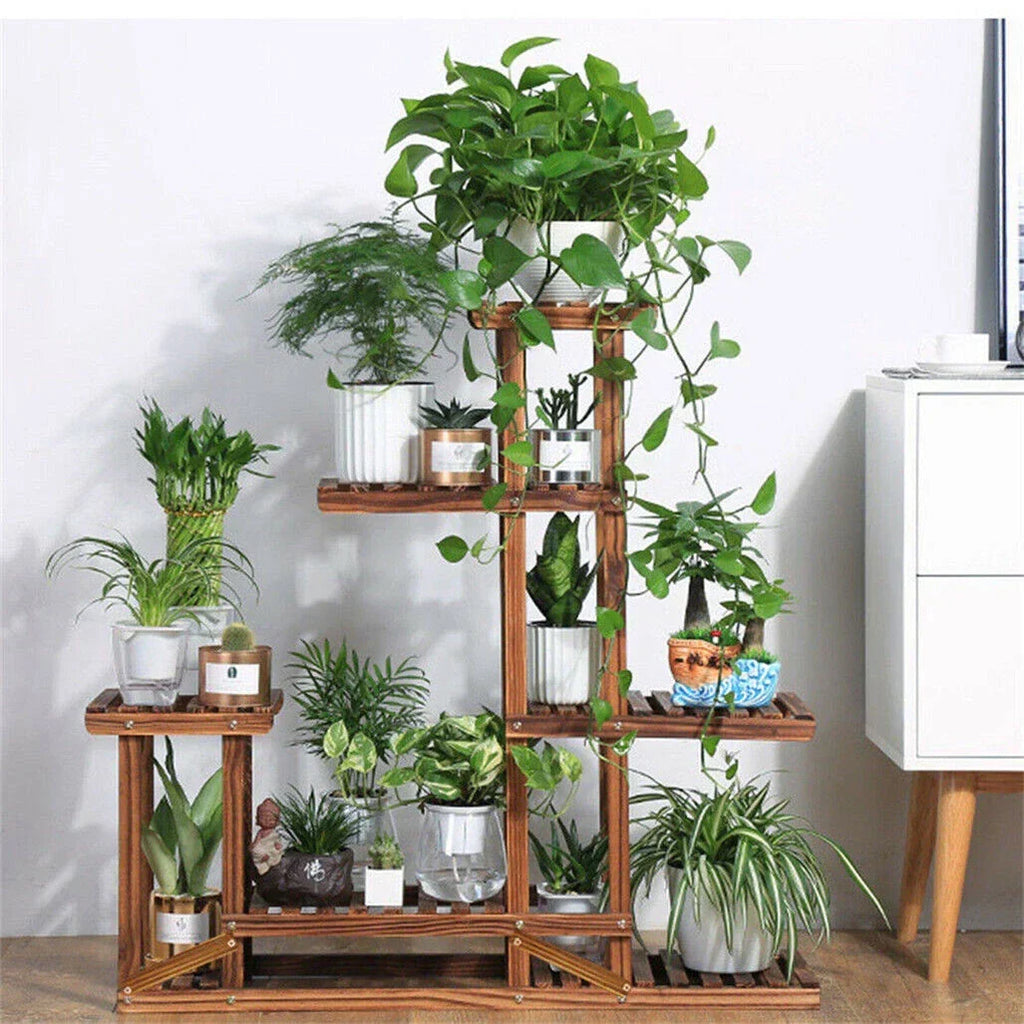 Wood Flower Display Plant Stand 5 Tier Corner Shelf Storage Rack Indoor Outdoor — alternate product view 6