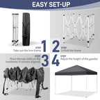 3X3M Heavy Duty Pop-up Gazebo Garden Canopy Tent W/ Detachable Mosquito Netting — alternate product view 6