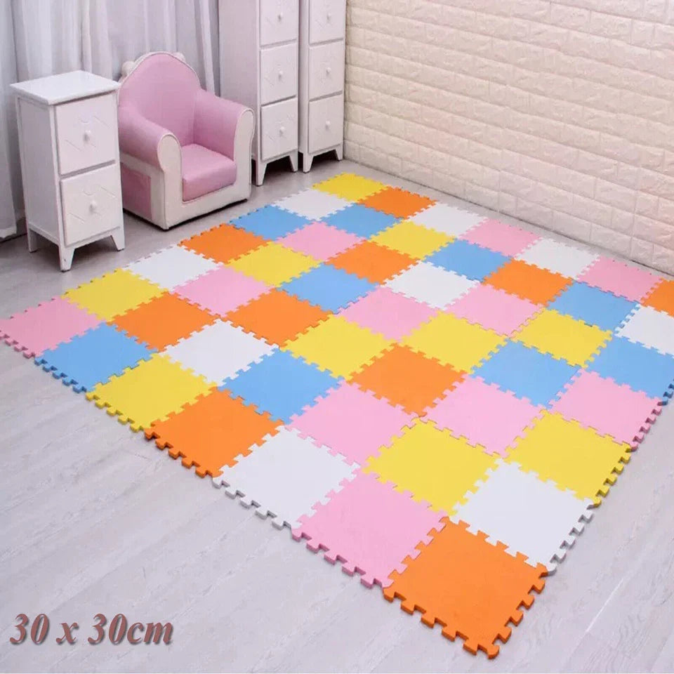 Large Eva Foam Mat Soft Floor Tiles Interlocking Play Kids Baby Mats Gym 30x30cm — alternate product view 5