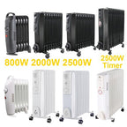 Oil Filled Radiator Portable Electric Heater Thermostat 6 7 9 11 Fin White Black — alternate product view 3