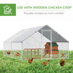 Walk In Chicken Run Galvanized Chicken Coop Hen House w/ Water-Resist Cover — alternate product view 6