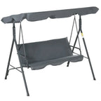 3 Seater Garden Swing Chair Seat Hammock Swinging Metal Terrace Canopy Bench — on a clean white background