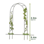 Large 2.4m Heavy Duty Metal Garden Arch Strong Rose Climbing Plants Support — on a clean white background