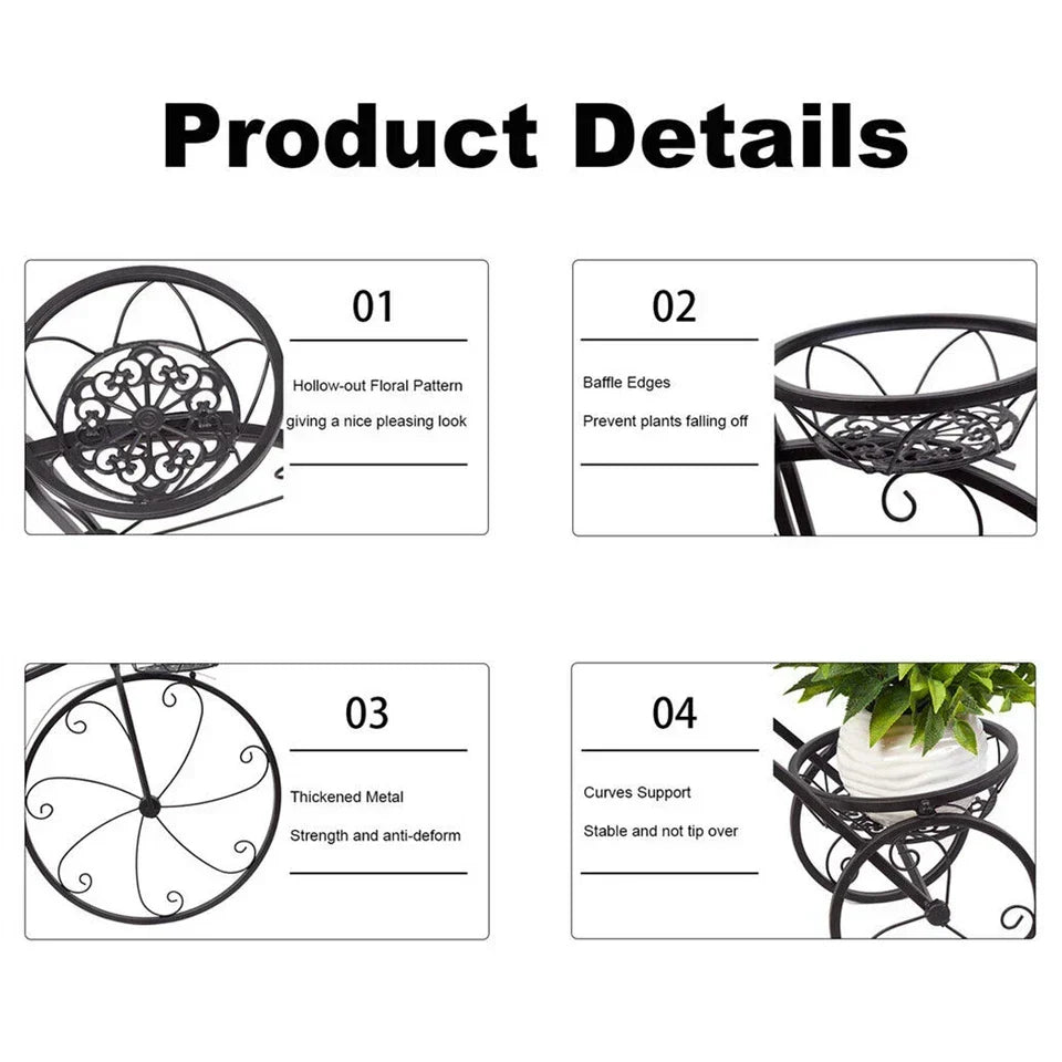 Bicycle Planter Metal Plant Stand Garden Bike Flower Pot Cart Holder Basket Deco — alternate product view 9