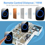 Wireless Doorbell Waterproof Range Door Bells Kit Cordless Plug-in Home Office — alternate product view 7