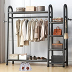 Heavy Duty Double Clothes Rail Rack Garment Hanging Stand Open Wardrobe Shelf — alternate product view 2