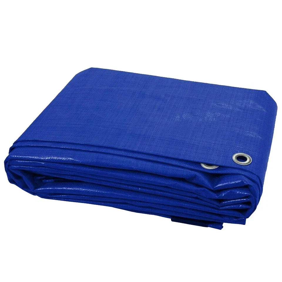 10m x 10m Heavy Duty Waterproof Tarpaulin with Eyelets Cover Ground Sheet — on a clean white background