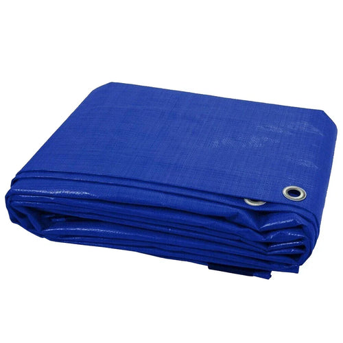 10m x 10m Heavy Duty Waterproof Tarpaulin with Eyelets Cover Ground Sheet — on a clean white background