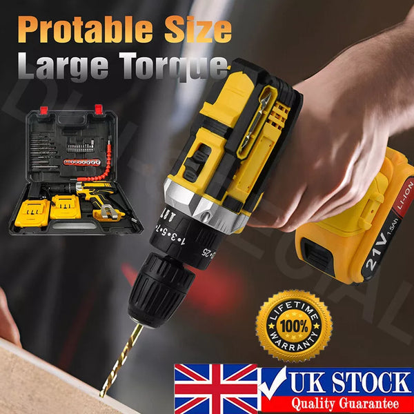2 Battery 21V Cordless Drill Combi Driver High Power Electric Screwdriver Set UK — alternate product view 3