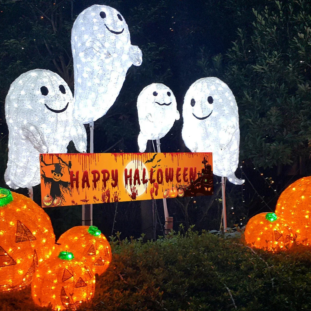 Happy Halloween Hanging Banner Flag Party Celebrate Foldable Home Outdoor Decor — alternate product view 13