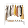 Heavy Duty Metal Clothes Rail Rack Garment Hanging Display Stand Storage Shelf — White — product view