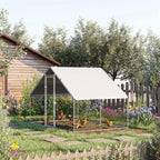 Walk In Chicken Run Galvanized Chicken Coop Hen House w/ Water-Resist Cover — 300x200x200 cm — product view
