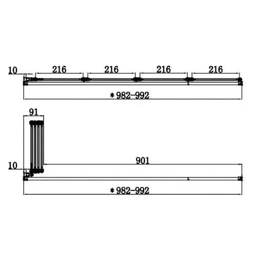 Bathroom 4 Panel Folding Bath Shower Screen Chrome 1000mm Reversible 4mm Glass — alternate product view 5