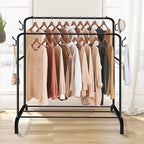Heavy Duty Double Clothes Rail Hanging Rack Garment Shoes Storage — alternate product view 4