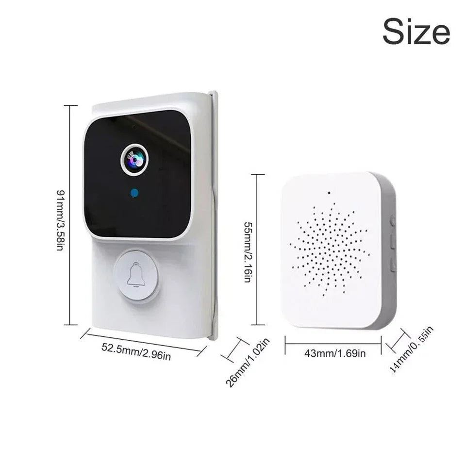 Wireless Smart Video Doorbell Wibell Security Intercom HD Video Camera Door Bell — on a clean white background