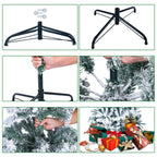 5/6FT Snow Flocked Christmas Tree Bushy Branch Xmas Home Decoration In&Outdoor — alternate product view 4