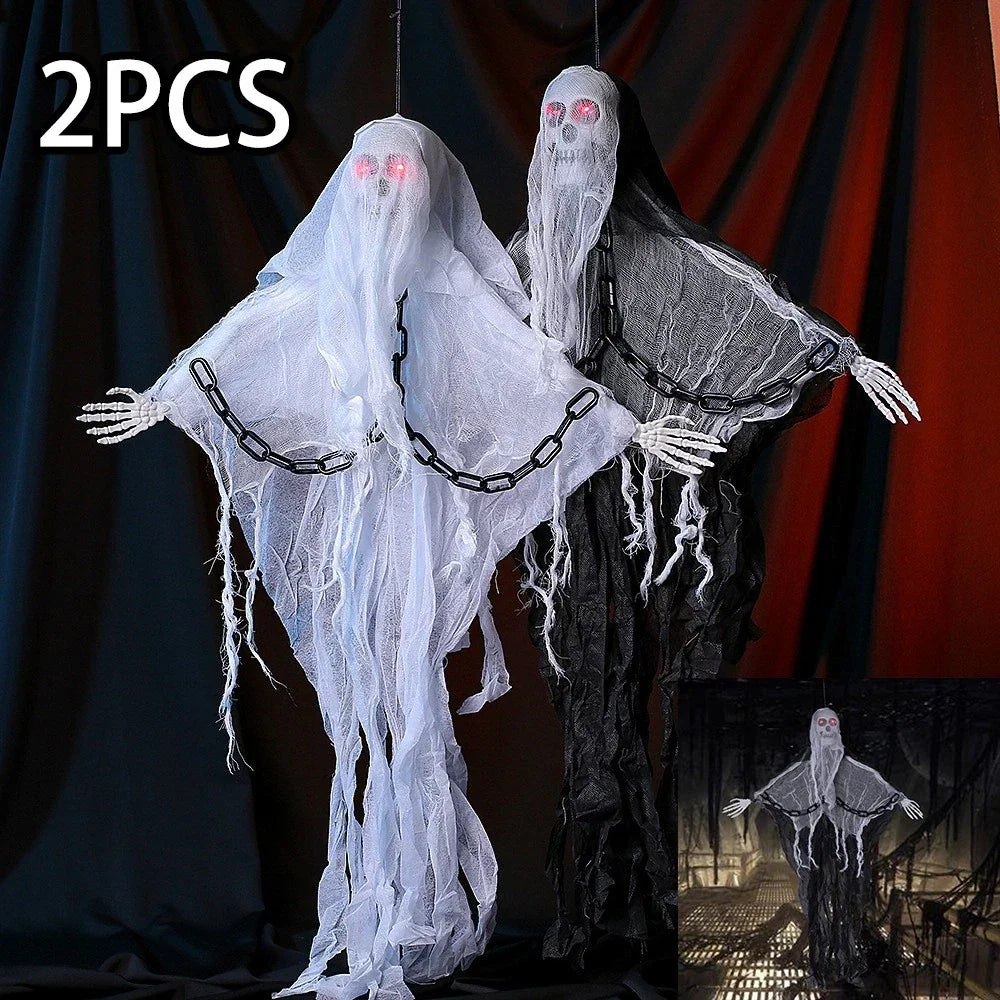 Faceless Ghost Light Up Animatronic Ghost - Halloween Decoration Prop (2 Pack) — alternate product view 2