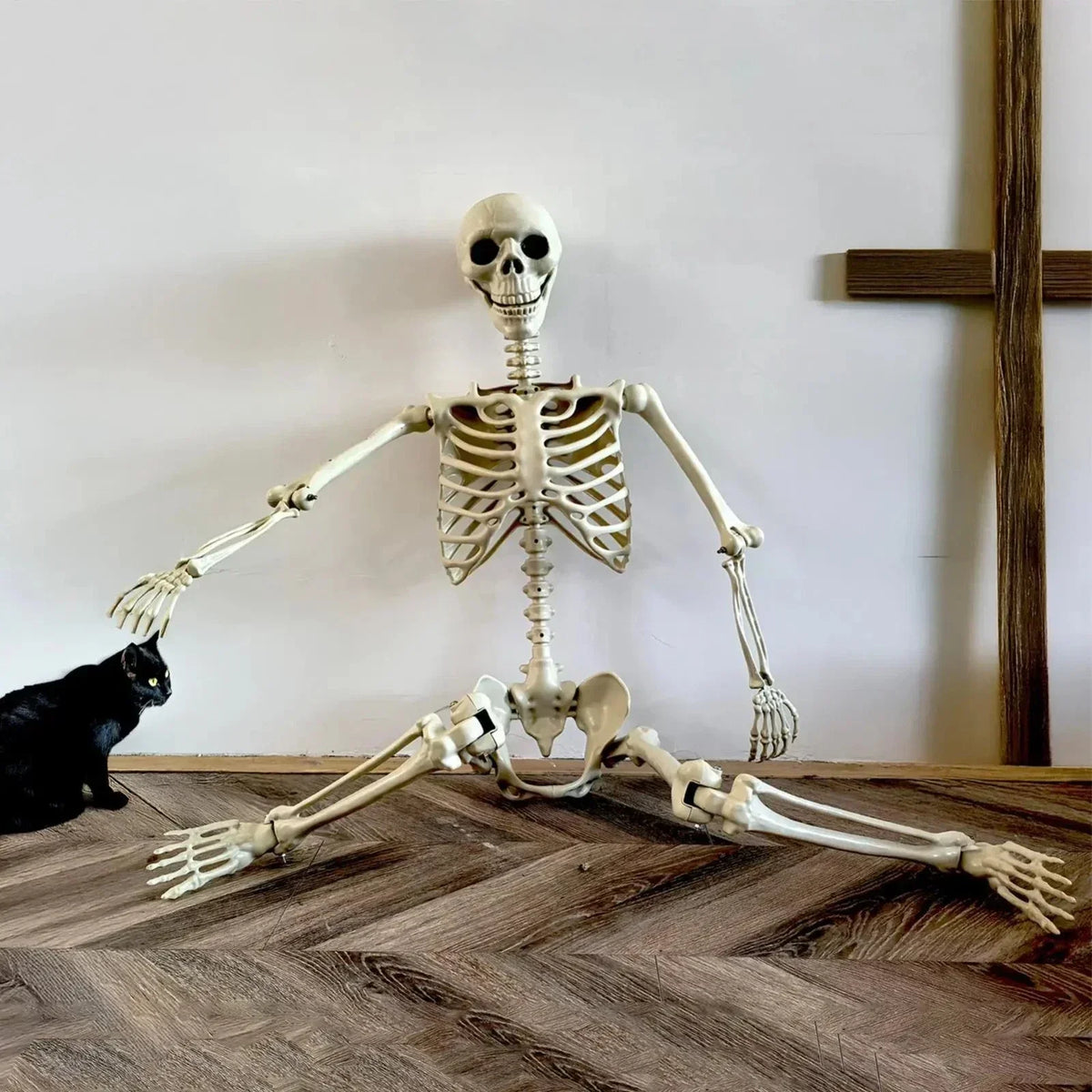 Halloween Human Skeleton Poseable Full Life Size Decoration Party Prop 90 cm — alternate product view 6