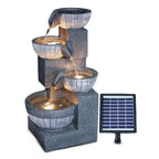 Solar Garden Water Feature Fountain Deco- ration 4 Tier Bowl LED Outdoor Indoor — alternate product view 5
